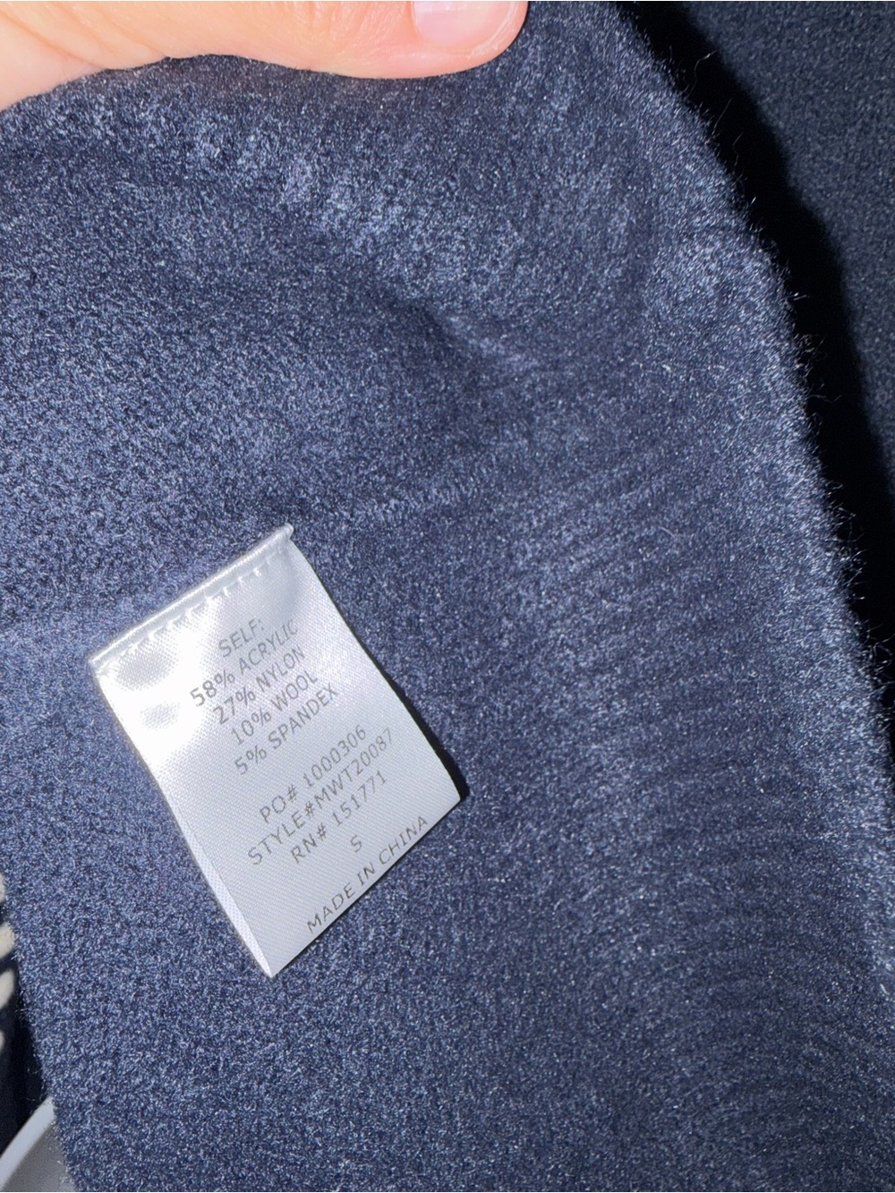 Sunday Edition Women Small Long Sleeve Sweater Navy Cream Whip Contrast Stitch - Picture 6 of 7